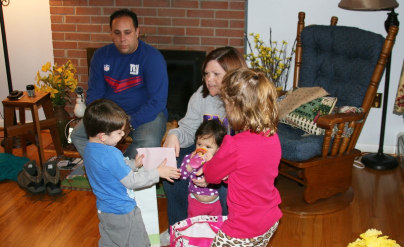 Opening Julia's birthday gifts